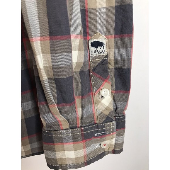 Buffalo David Bitton 2XL Plaid Gray Multicolor Long Sleeve Shirt - Picture 3 of 7